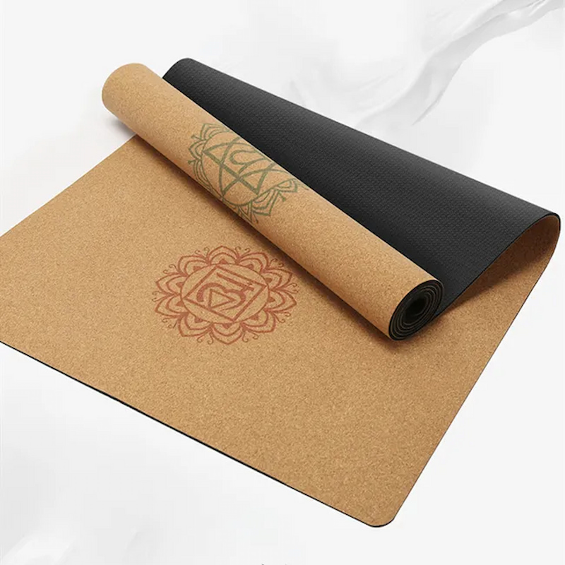 Hot Selling Home Exercise Premium Quality Custom logo Non-slip Natural Cork Rubber Yoga Mat