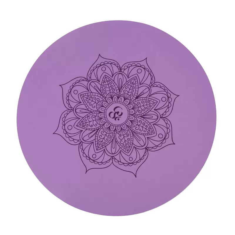 Custom Logo Non-slip Round PU Natural Rubber Yoga Mat
